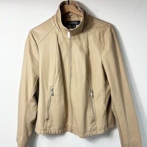 KENNETH COLE REACTION WOMEN XL BEIGE LONG SLEEVE ZIP UP JACKET